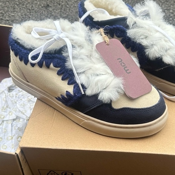 MOU - Eskimo Low Top Sneaker in Abyss & Vanilla Mix New In Box Size 40 - Picture 12 of 15